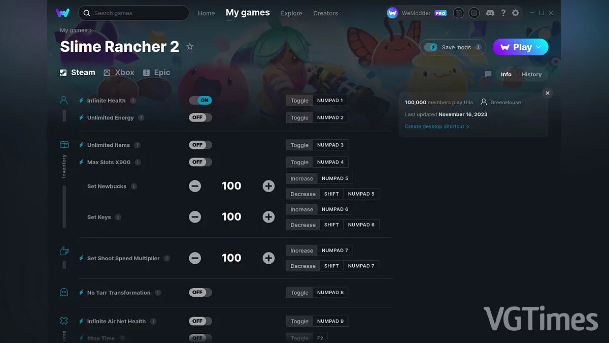 Slime Rancher 2 — Trainer (+16) from 11/16/2023 [WeMod]