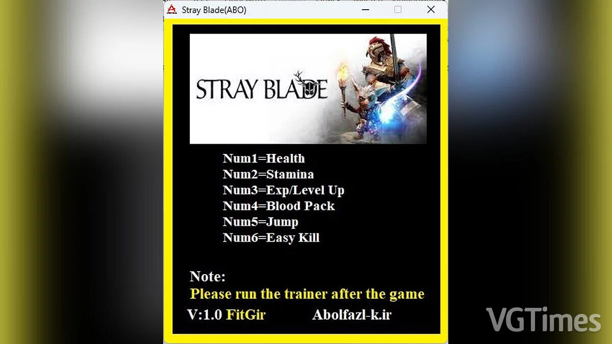 Stray Blade — Trainer (+6) [1.0]