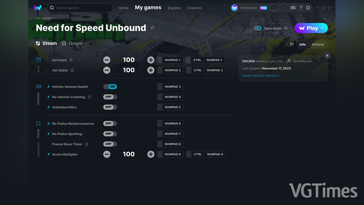 Need for Speed Unbound — Trainer (+9) from 11/17/2023 [WeMod]