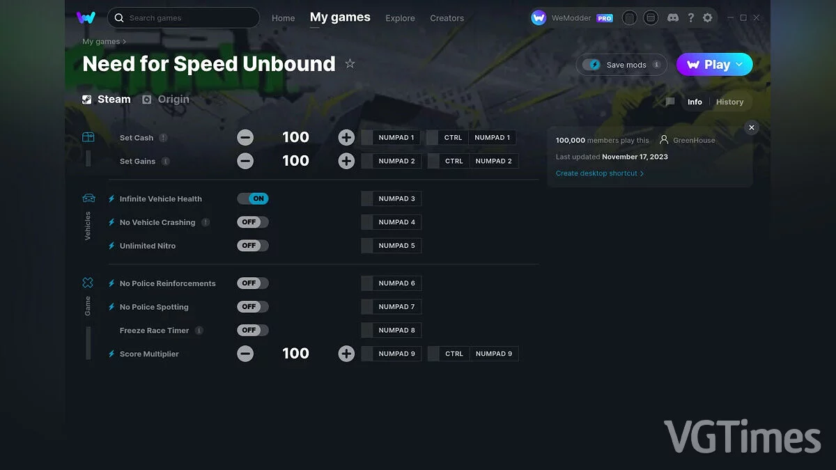 Need for Speed Unbound — Trainer (+9) from 11/17/2023 [WeMod]