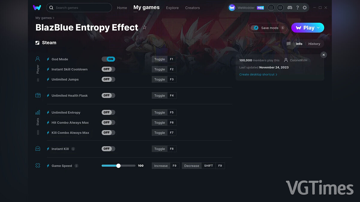 BlazBlue Entropy Effect — Trainer (+9) from 11/24/2023 [WeMod]