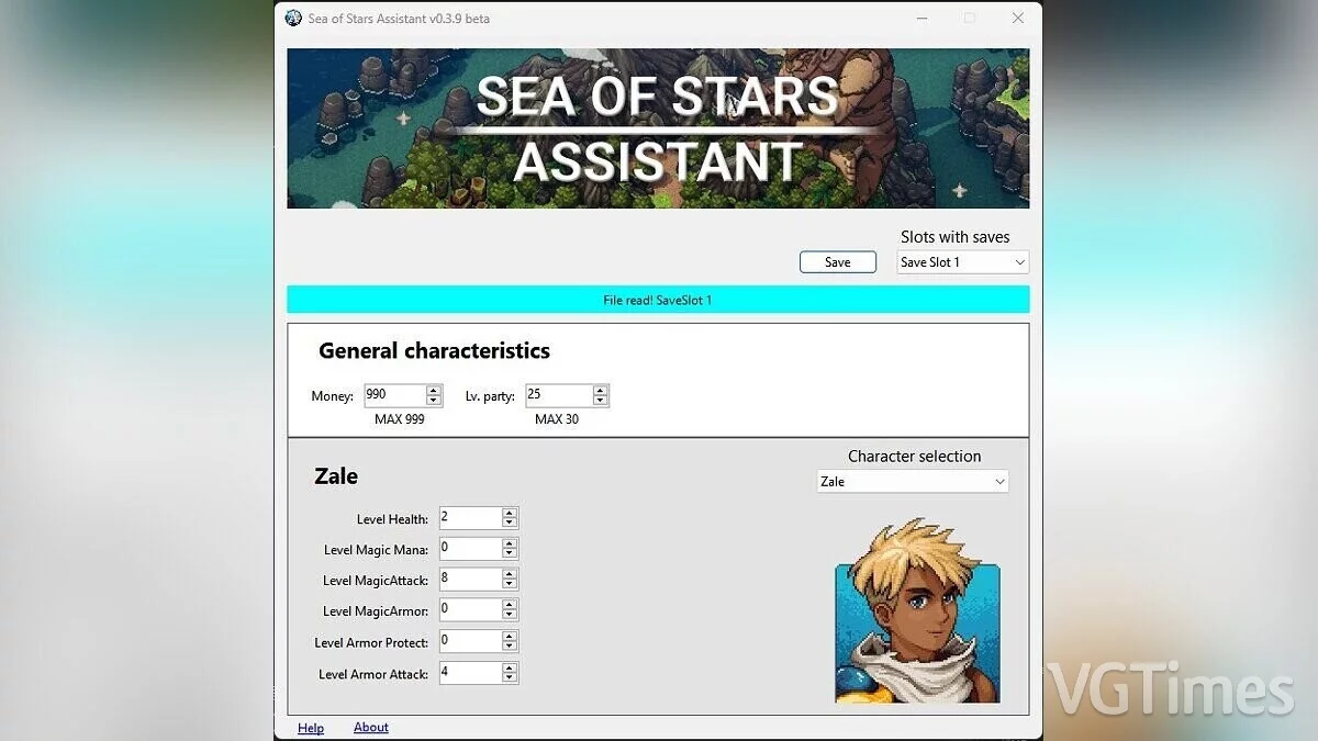 Sea of Stars — Asistente para guardar editor de Sea of ​​​​Stars [v0.4.1]