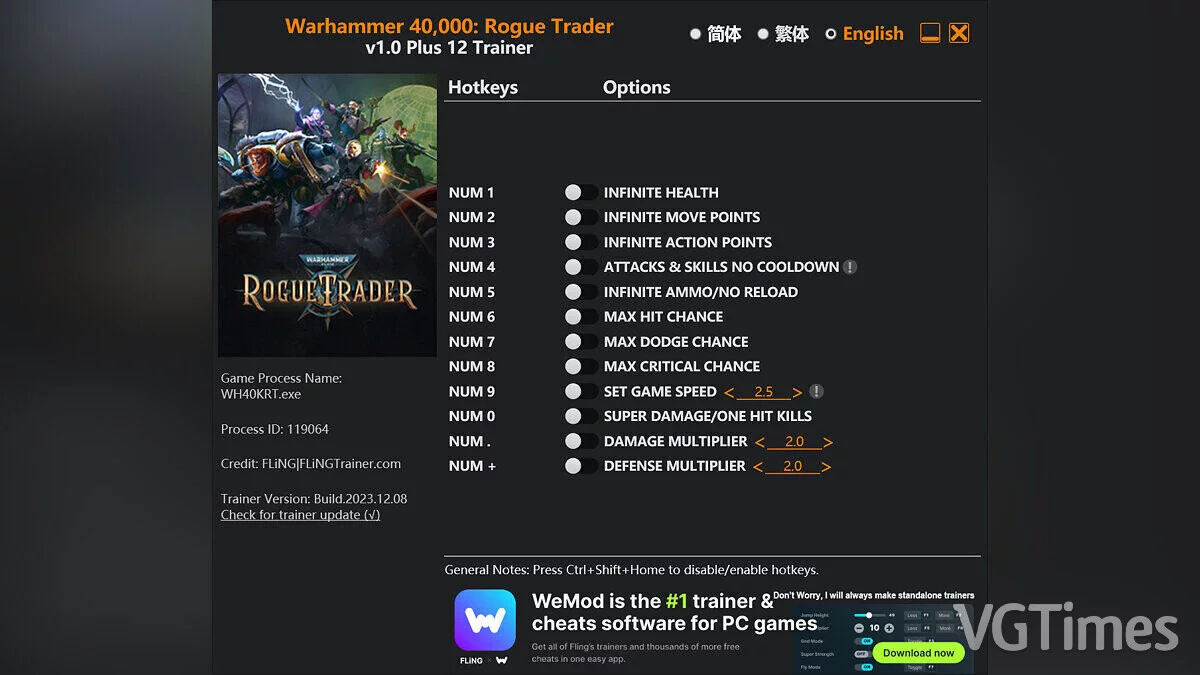 Warhammer 40,000: Rogue Trader — Entrenador (+12) [1.0]