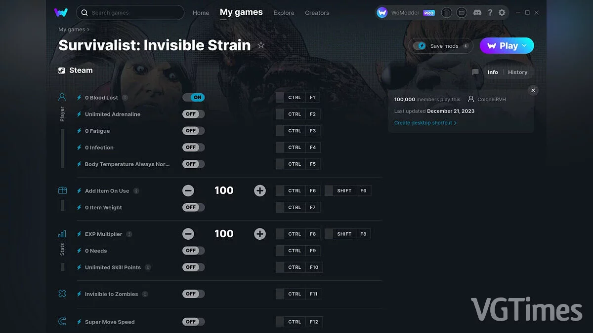 Survivalist: Invisible Strain — Trainer (+12) from 12/21/2023 [WeMod]