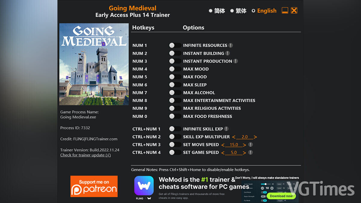 Going Medieval — Trainer (+14) [EA: 12/25/2023]