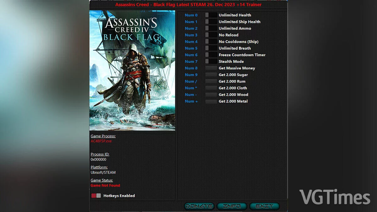 Assassin&#039;s Creed 4: Black Flag — Trainer (+14) [UPD: 12/26/2023]