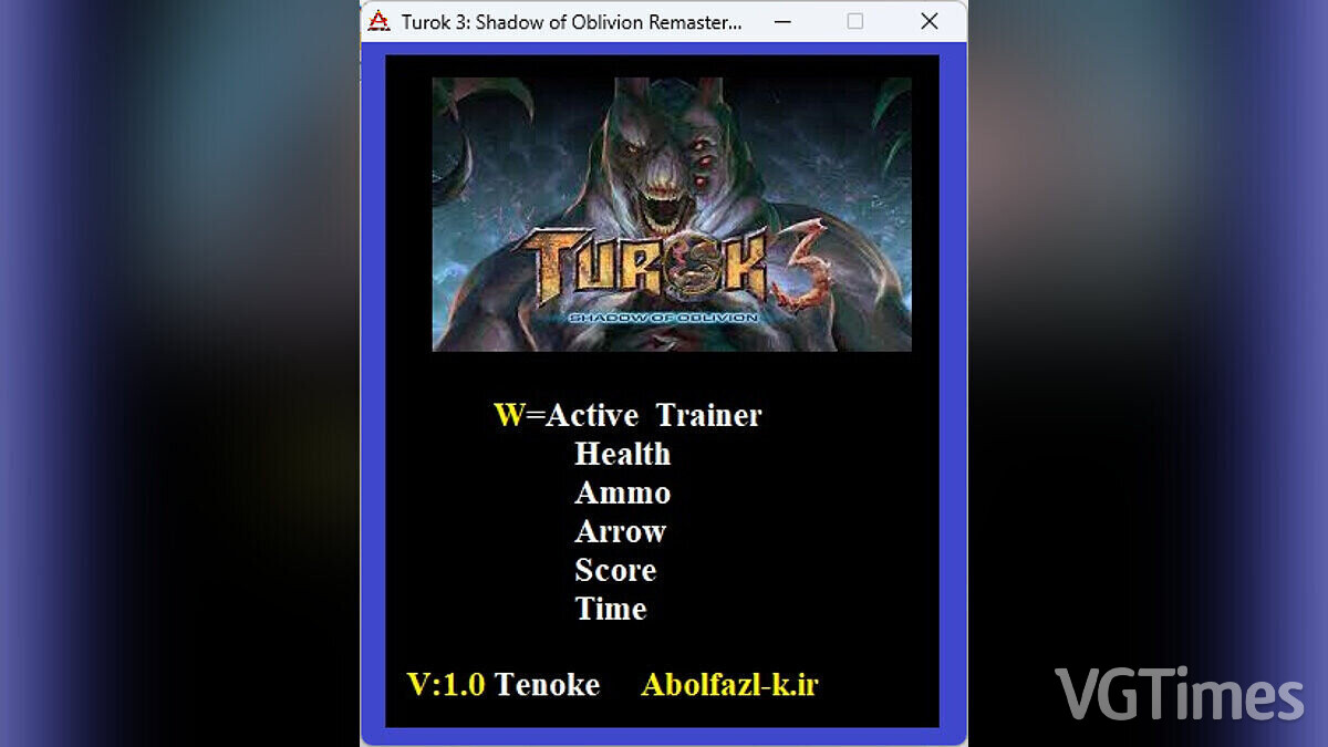 Turok 3: Shadow of Oblivion Remastered — Trainer (+5) [1.0]