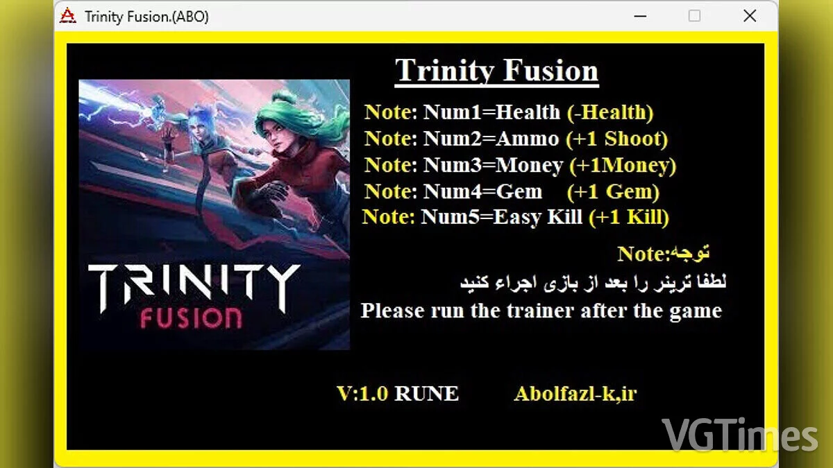 Trinity Fusion — Trainer (+5) [1.0]