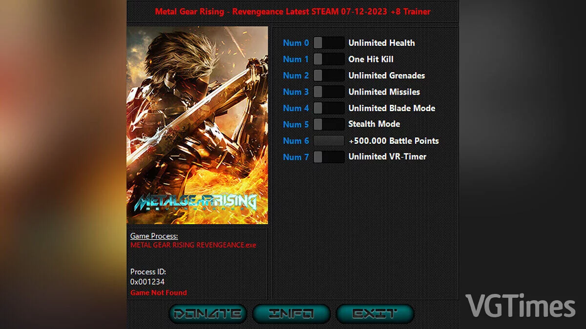 Metal Gear Rising: Revengeance — Entrenador (+8) [UPD: 07/12/2023]