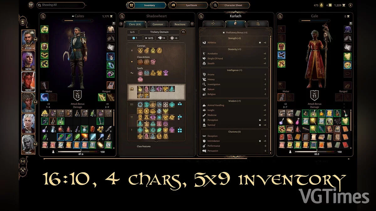 Baldur&#039;s Gate 3 — Улучшенные панели интерфейса