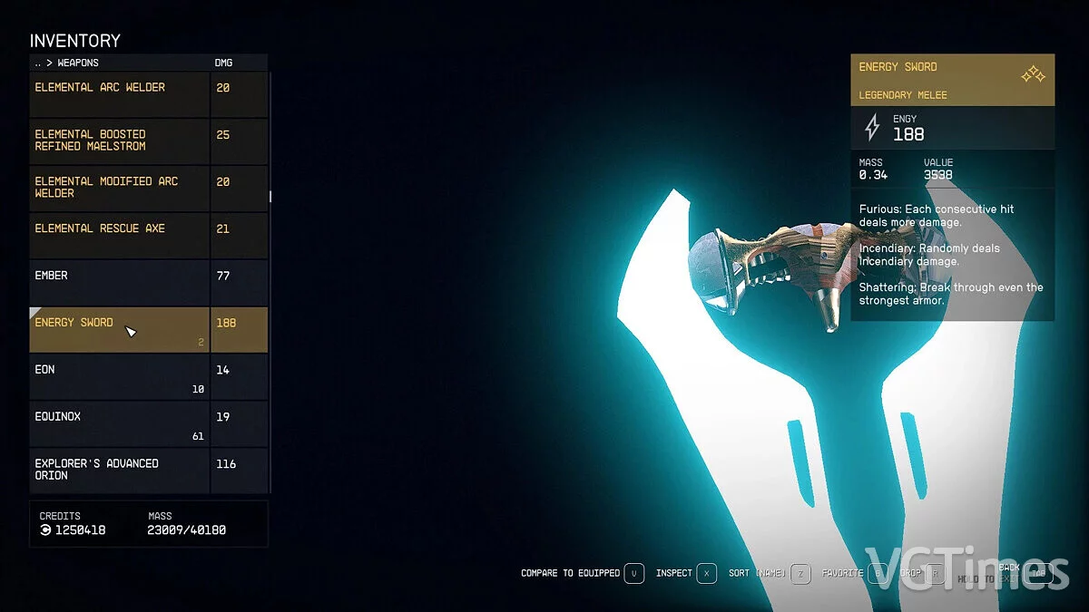 Starfield — Енергетичний меч з гри Halo