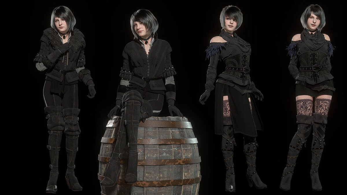 Resident Evil 4 Remake (2023) — Yennefer is wearing a dress