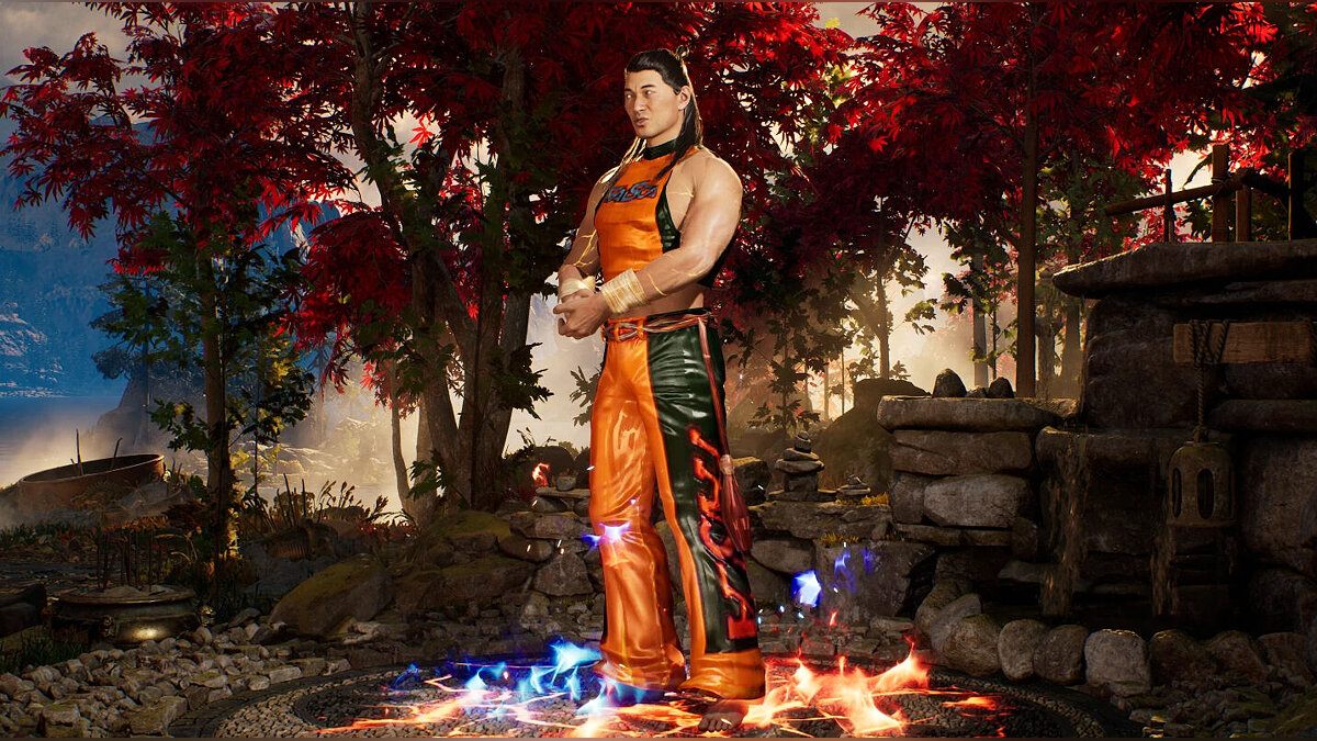 Mortal Kombat 1 — Liu Kang dressed as Eddie from Tekken