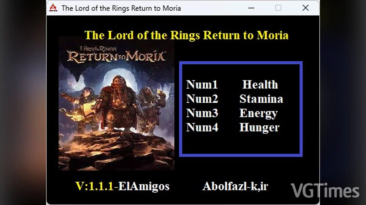 The Lord of the Rings: Return to Moria — Trainer (+4) [1.1.1]