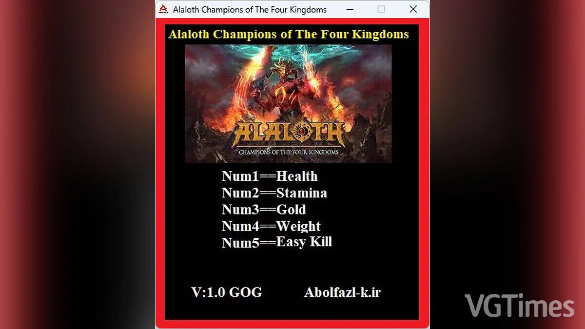 Alaloth: Champions of The Four Kingdoms — Trainer (+5) [1.0]