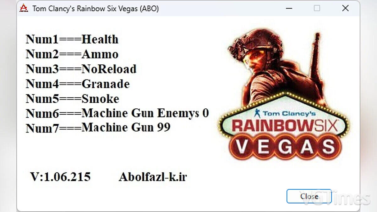 Tom Clancy&#039;s Rainbow Six: Vegas — Trener (+7) [1.06.215]