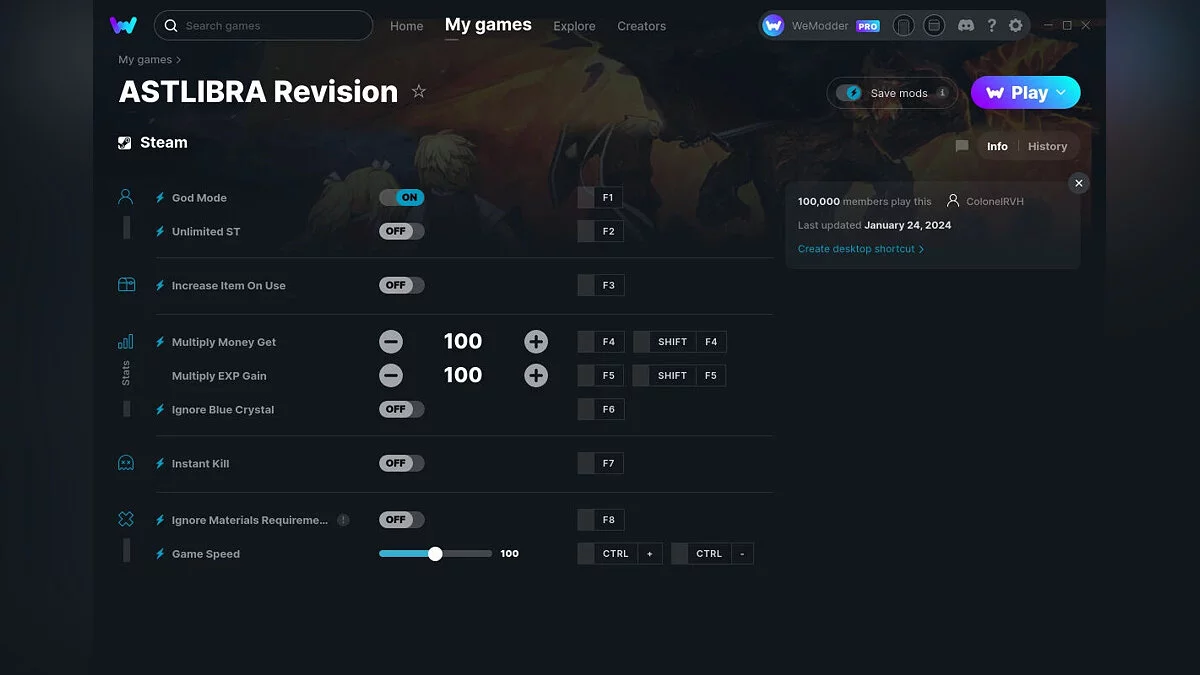 ASTLIBRA Revision — Trainer (+9) from 01/24/2024 [WeMod]