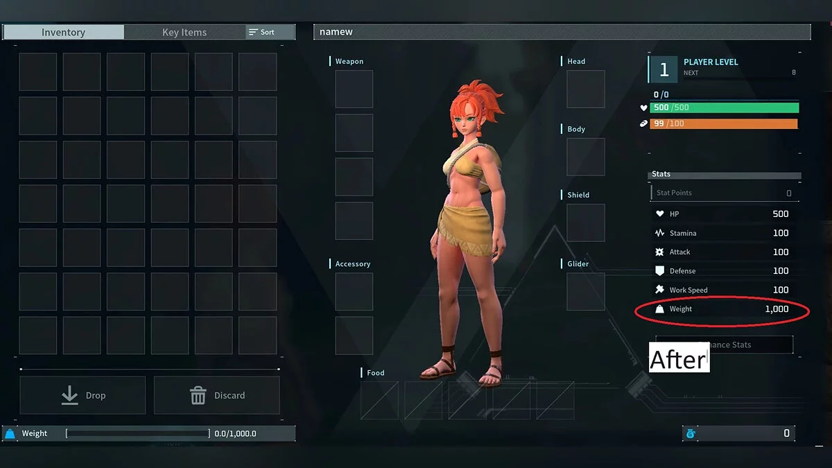 Palworld — Увеличение переносимого веса