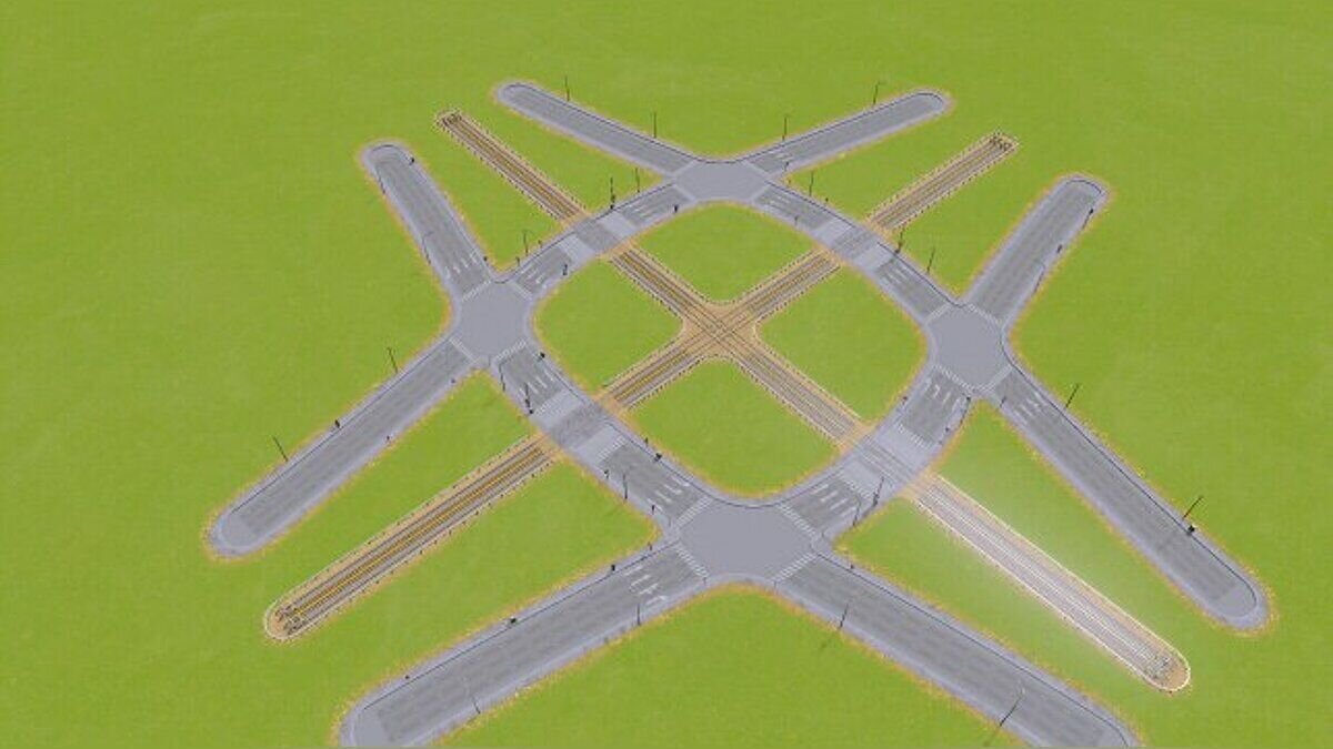 Cities: Skylines — Dashiņa roundabout