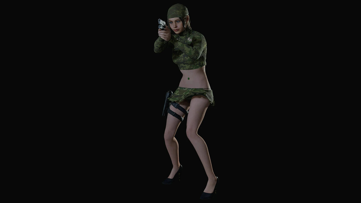 Resident Evil 2 — Claire in sexy military uniform