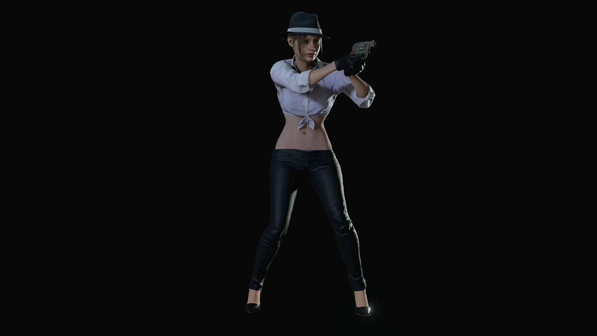 Resident Evil 2 — Claire in a sexy noir costume