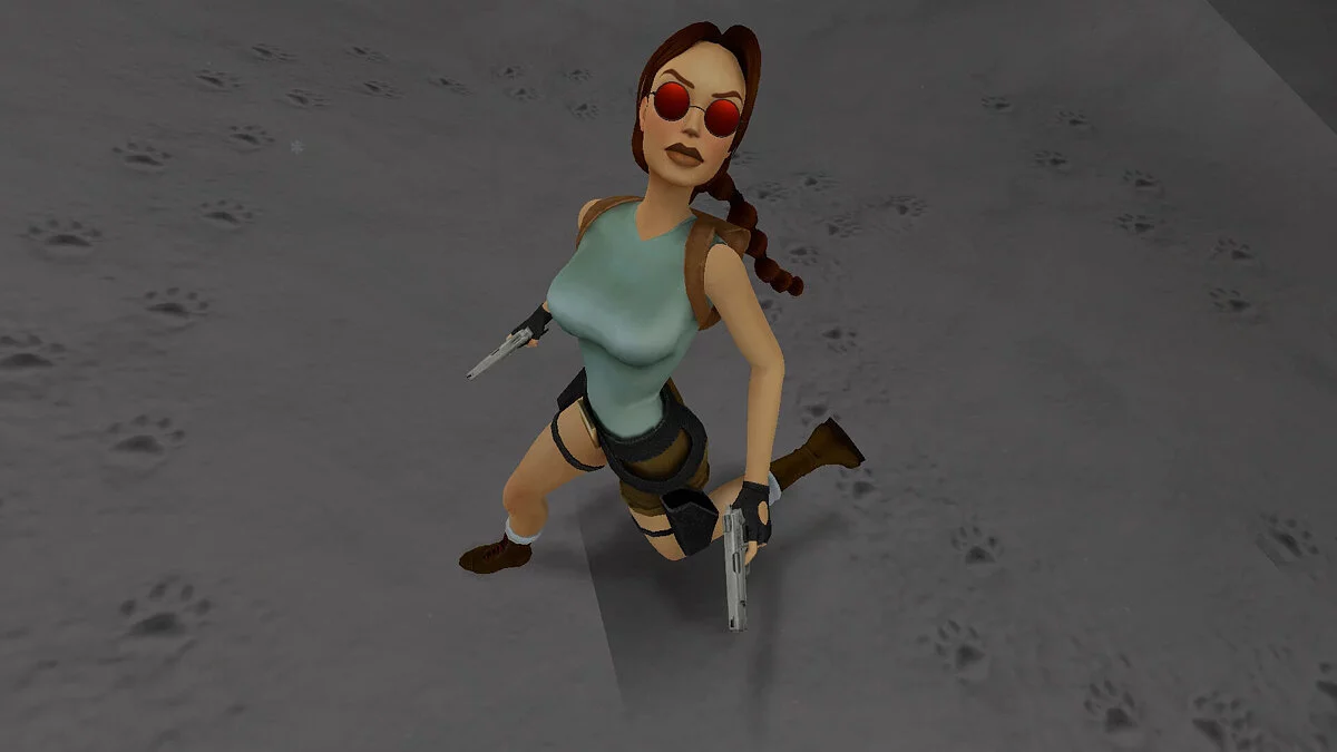 Tomb Raider 1-3 Remastered — Gafas redondas rojas