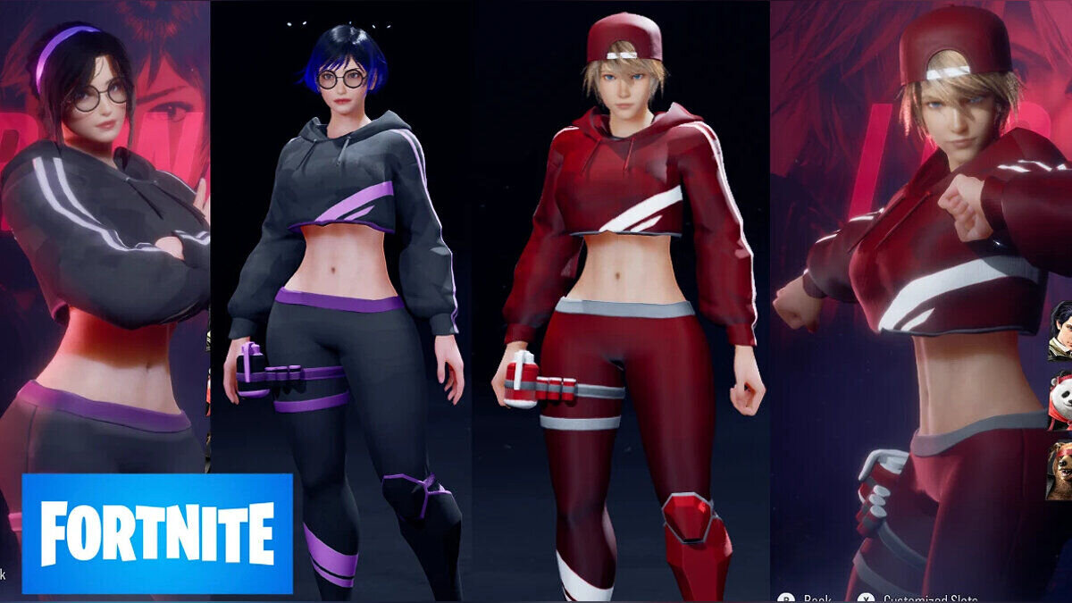 Tekken 8 — Reina and Leo in Fortnite costumes