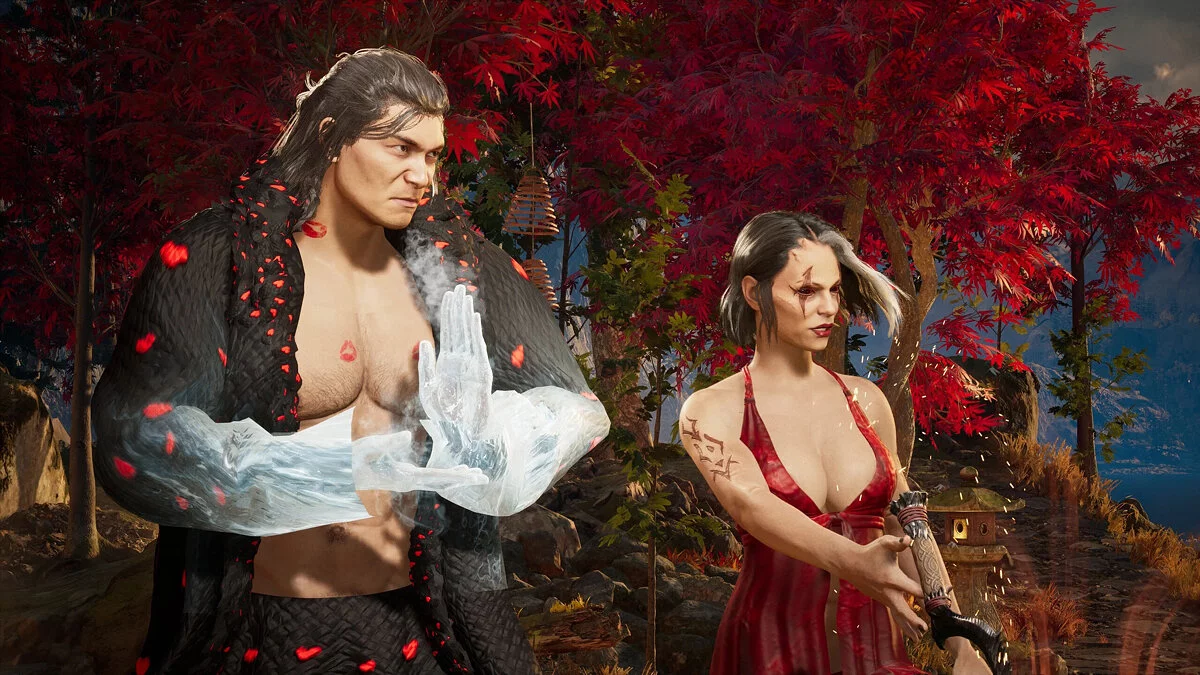 Mortal Kombat 1 — Sub-Zero and Sarina in Valentine's Day costumes