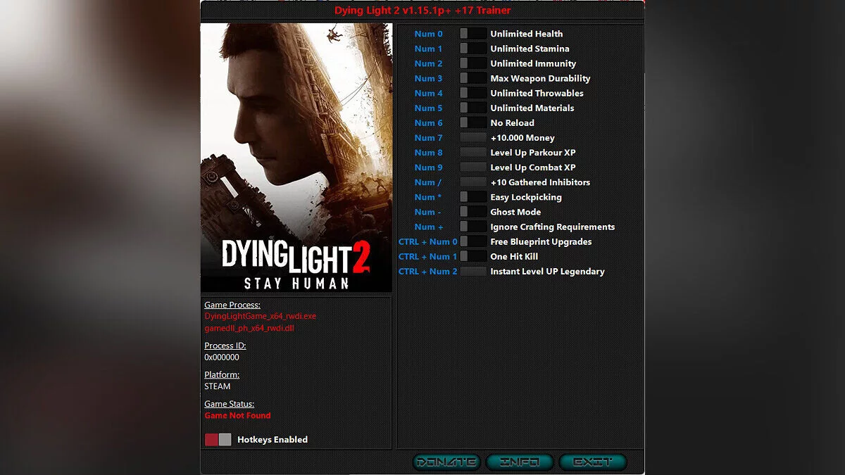 Dying Light 2 Stay Human — Trainer (+17) [1.15.1e]