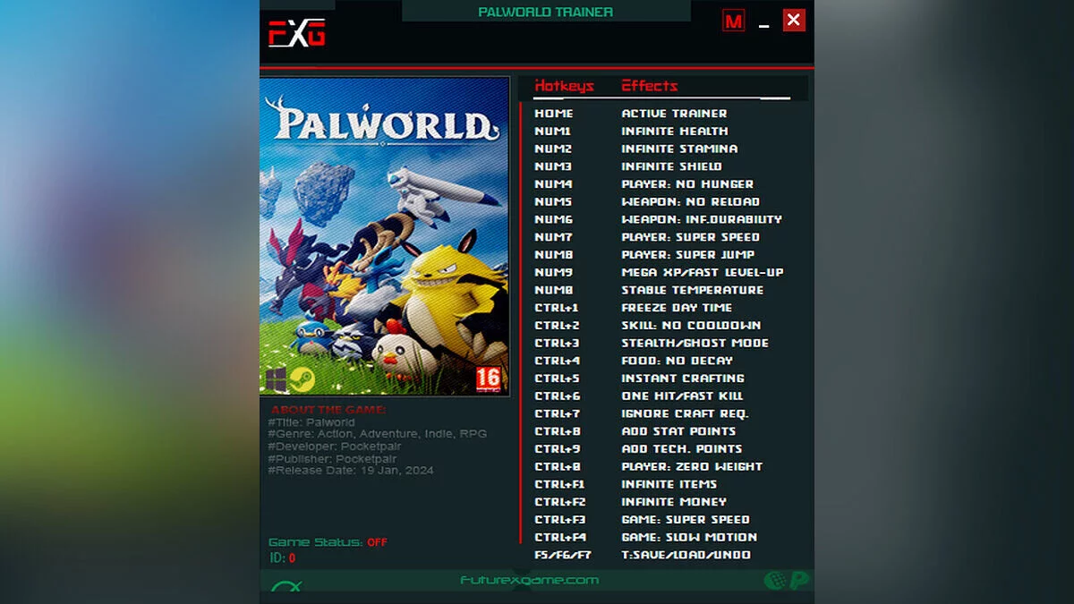 Palworld — Trainer (+25) [0.1.2.0 - 0.1.3.0]