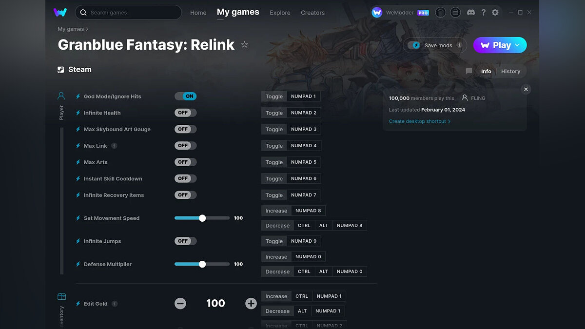 Granblue Fantasy: Relink — Trainer (+28) from 02/01/2024 [WeMod]