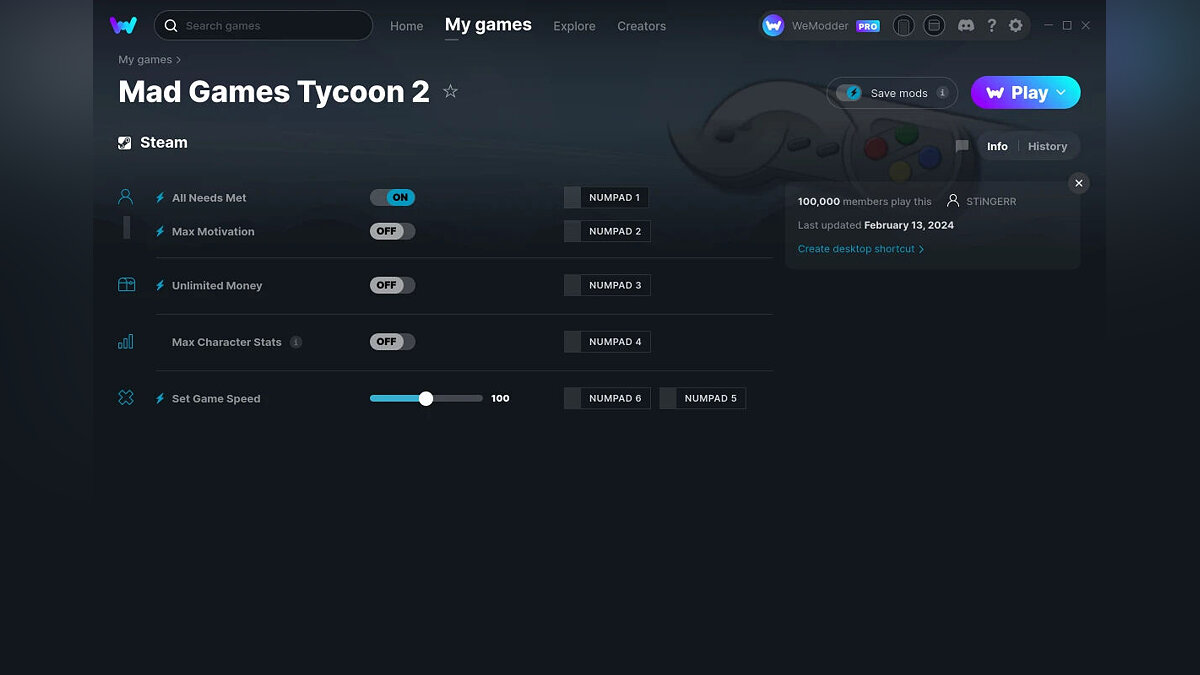 Mad Games Tycoon 2 — Trainer (+5) from 02/13/2024 [WeMod]