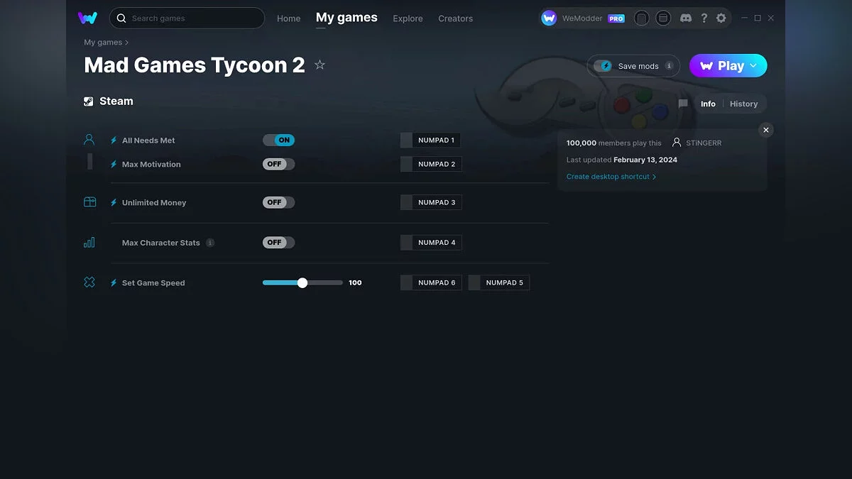 Mad Games Tycoon 2 — Trainer (+5) from 02/13/2024 [WeMod]