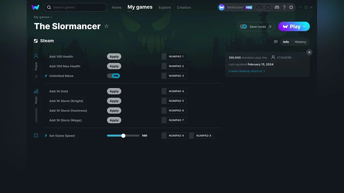 The Slormancer — Trainer (+8) from 02/15/2024 [WeMod]
