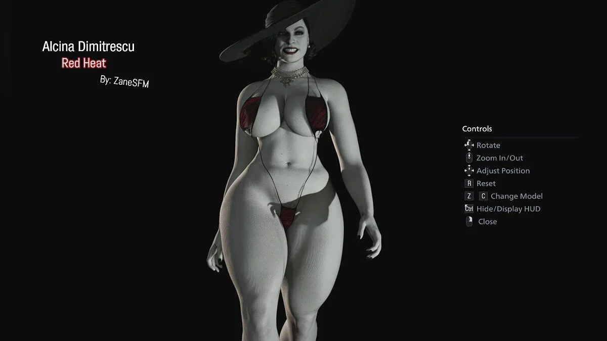 Resident Evil Village Gold Edition — Lady Dimitrescu in a red bikini