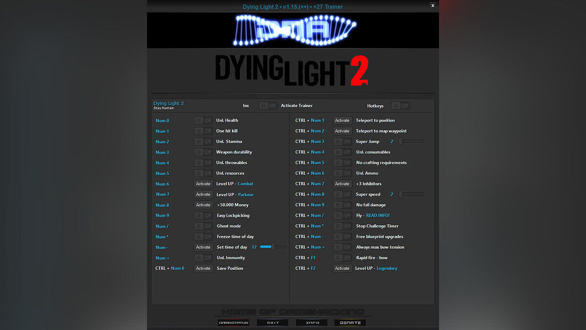 Dying Light 2 Stay Human — Trainer (+27) [1.15]