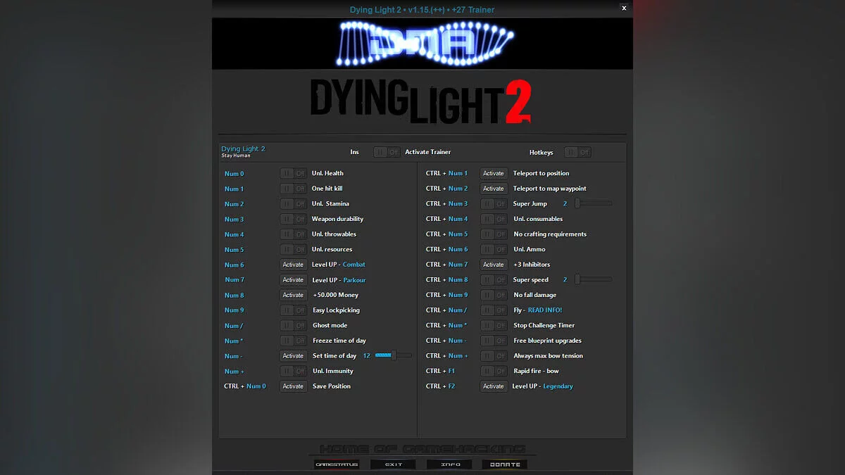 Dying Light 2 Stay Human — Trainer (+27) [1.15]