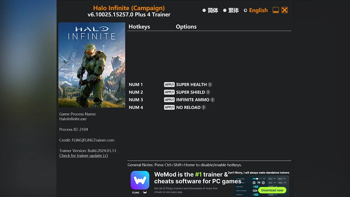 Halo Infinite — Trainer (+4) [6.10025.15257.0]