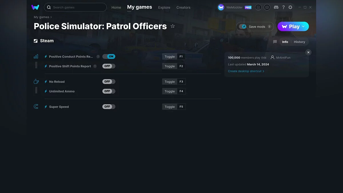 Police Simulator: Patrol Officers — Trainer (+5) from 03/14/2024 [WeMod]