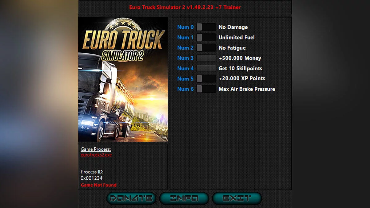 Euro Truck Simulator 2 — Entrenador (+7) [1.49.2.23]