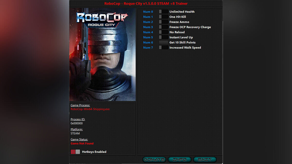 RoboCop: Rogue City — Trainer (+8) [1.5.0.0]