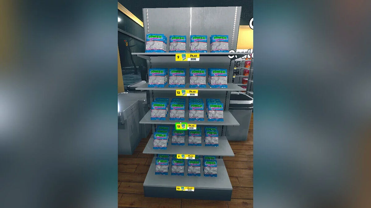 Supermarket Simulator — 5-tier narrow shelf