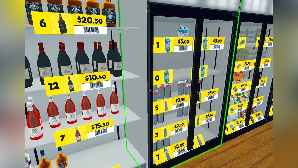 Supermarket Simulator — Değiştirilebilir Boyut Etiketleri