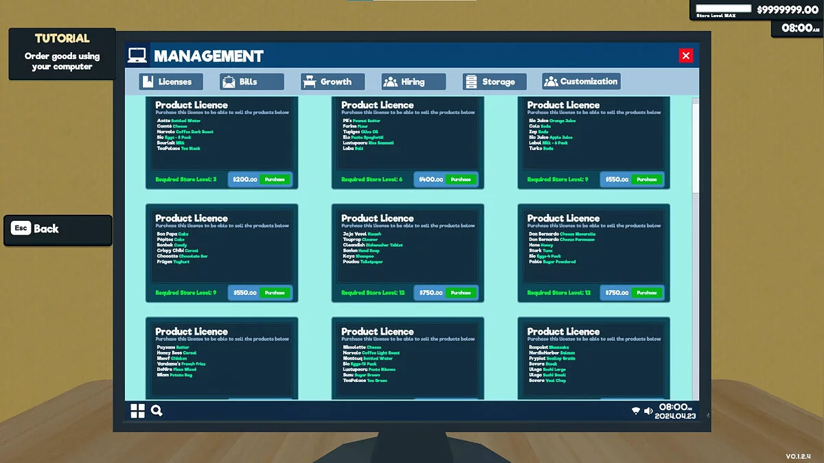 Supermarket Simulator — Maximum level and a lot of money