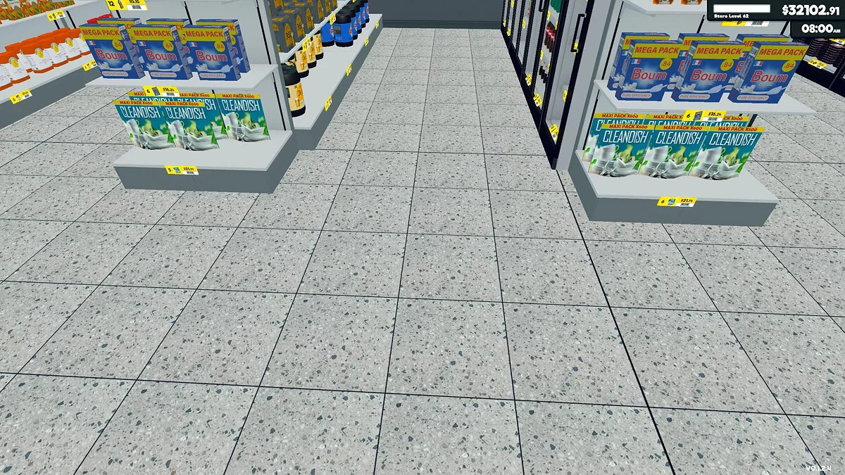 Supermarket Simulator — Suelo de baldosas grises