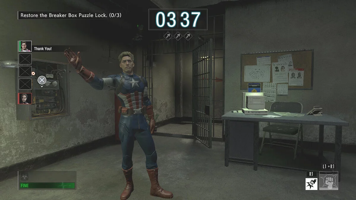 Resident Evil: Resistance — Sam dressed as Captain America