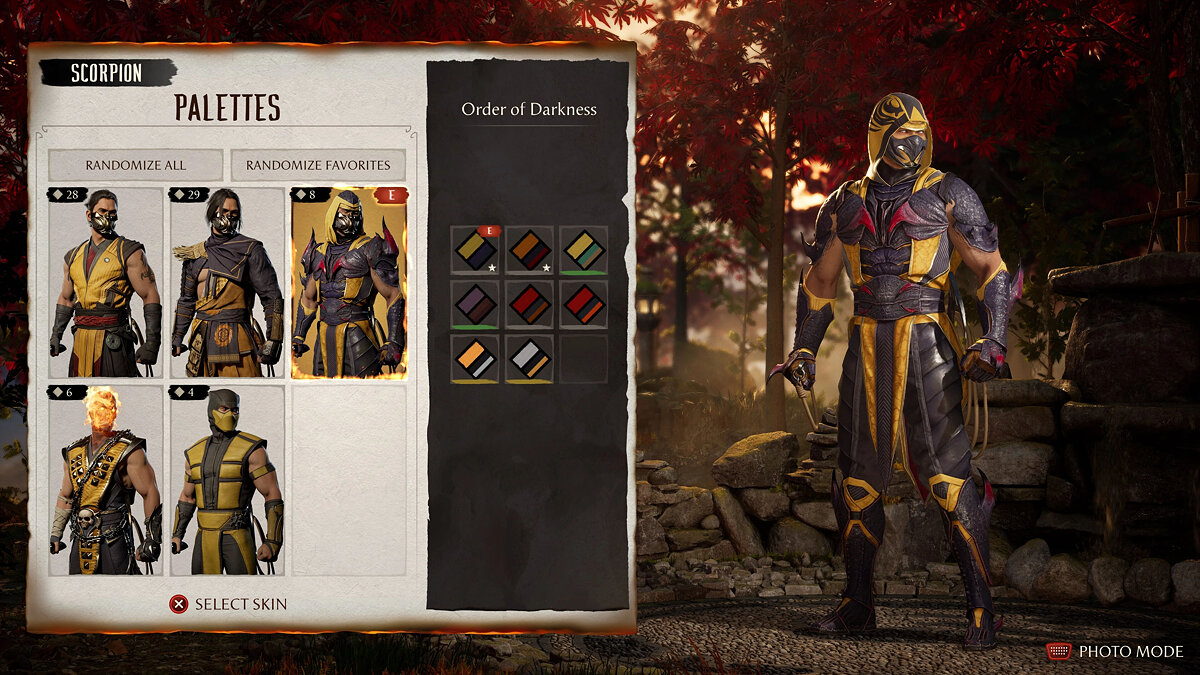 Mortal Kombat 1 — Scorpio in the Order of Darkness costume