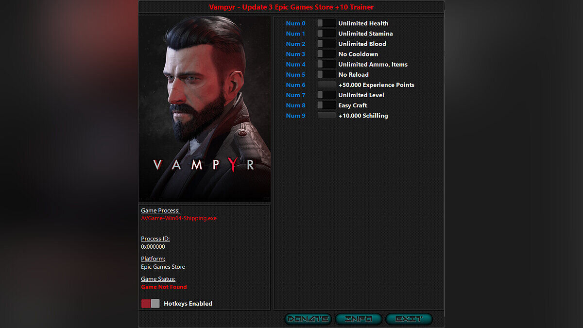 Vampyr — Trainer (+10) [Update 3]