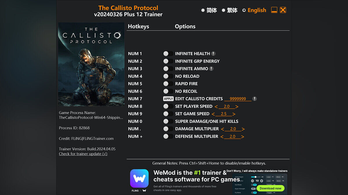 The Callisto Protocol — Trainer (+12) [UPD: 03/26/2024]