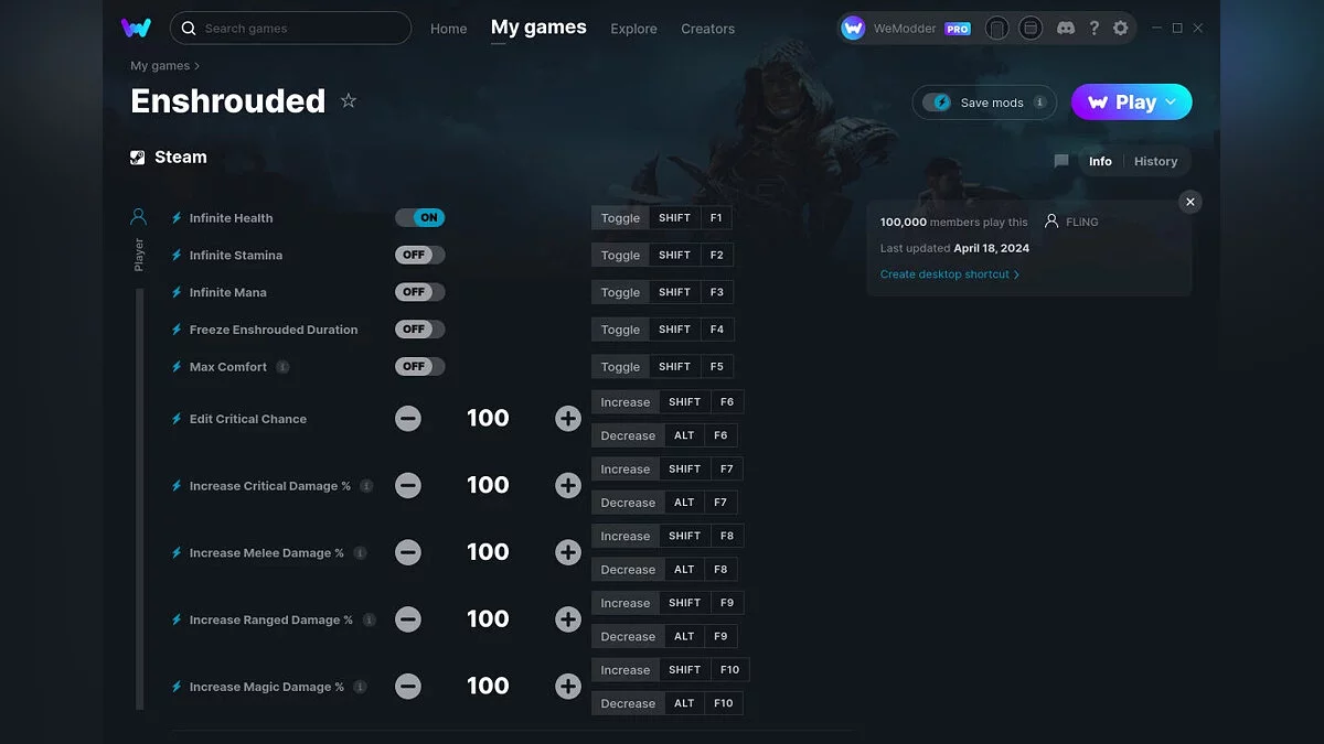 Enshrouded — Trainer (+18) from 04/18/2024 [WeMod]